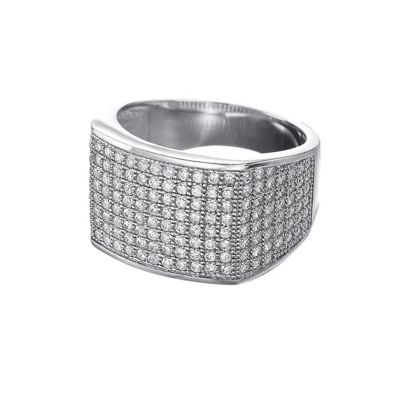 Men's GRA Clear Gems in Sterling Silver