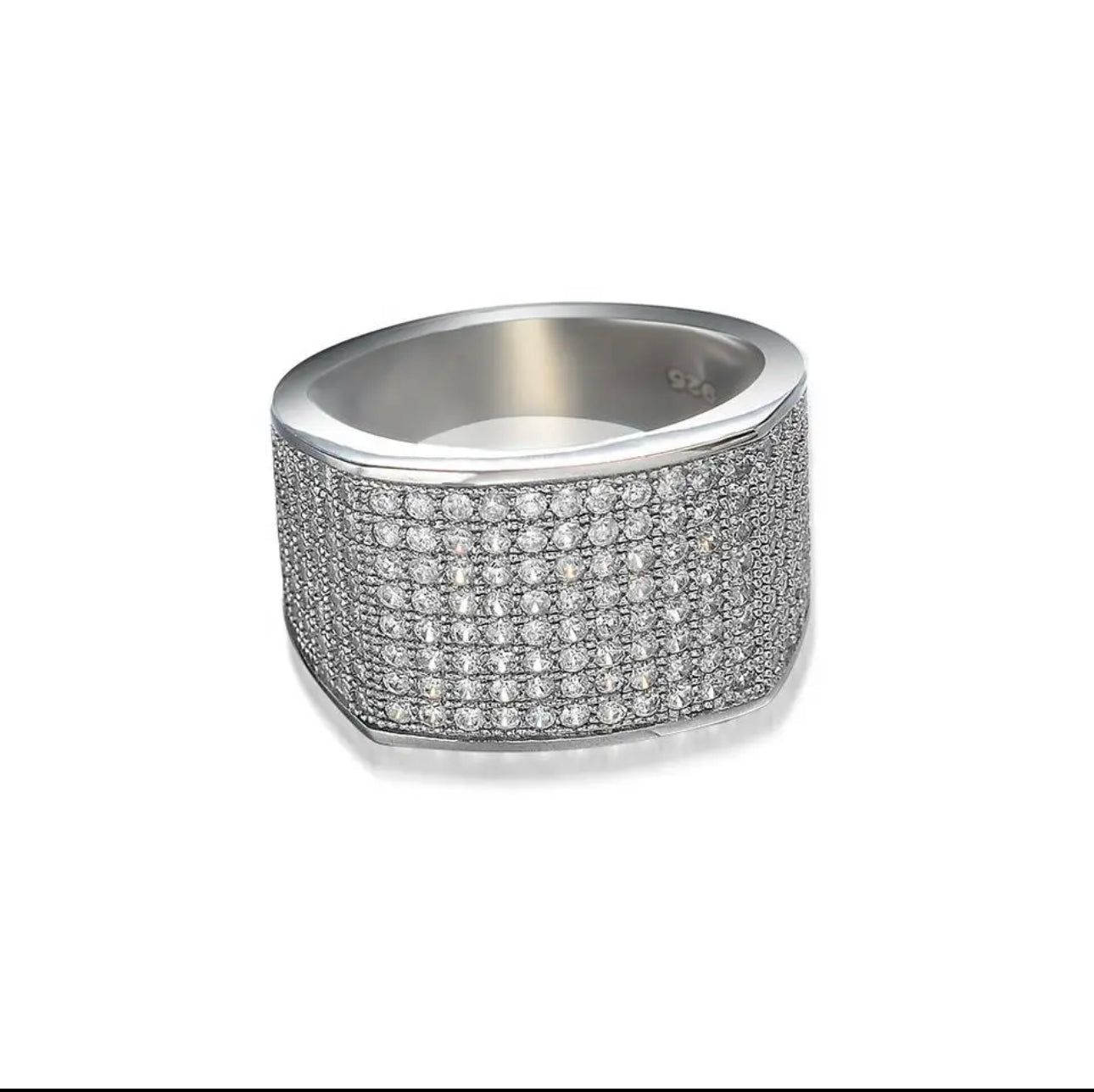 Men's GRA Clear Gems in Sterling Silver