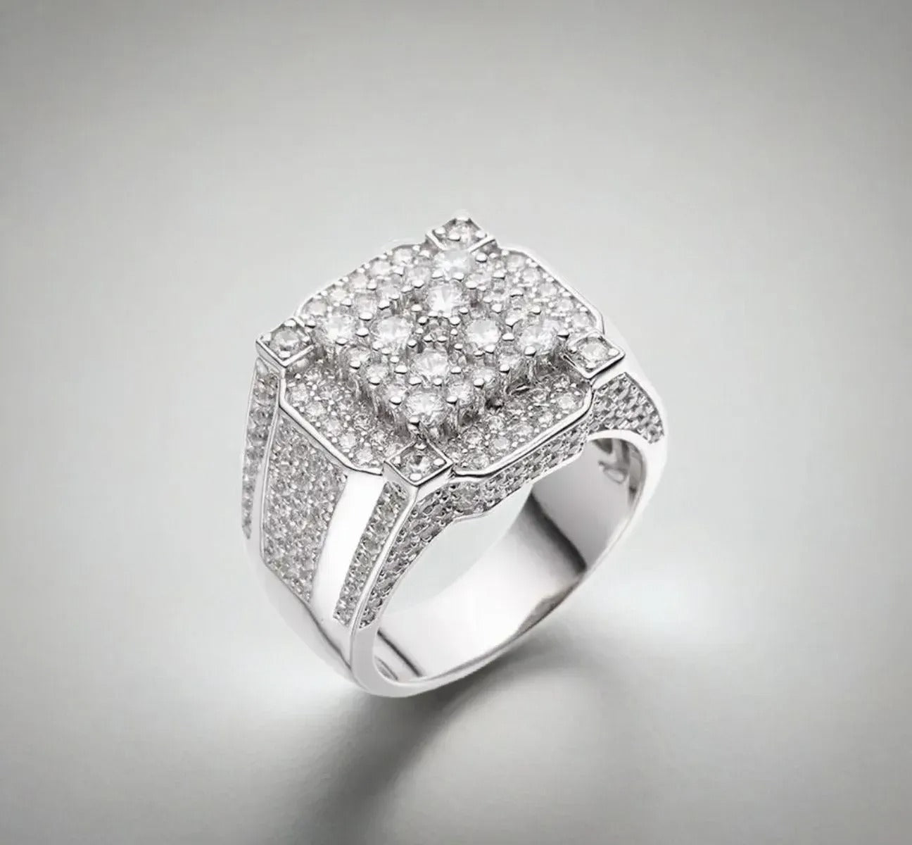 Jacob Diamond Men's Ring in Sterling Silver