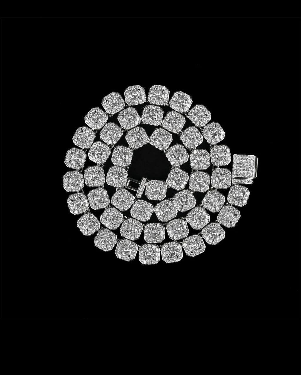 Square Diamond Men's Bracelet on Sterling Silver