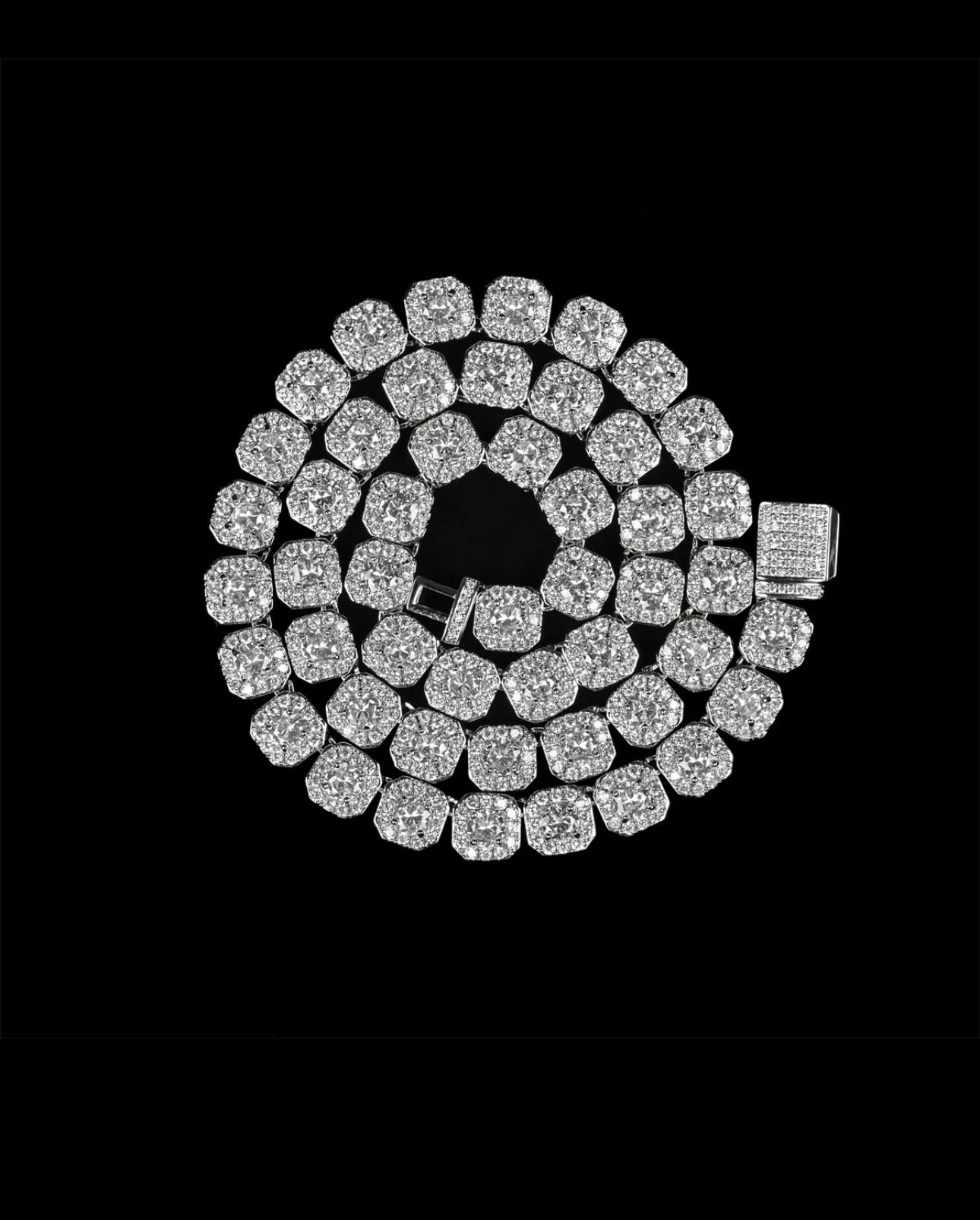 Square Diamond Men's Bracelet on Sterling Silver